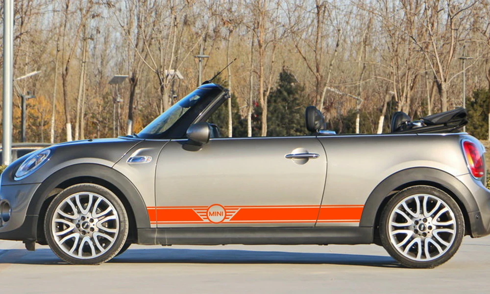 2 шт. автомобиль длинной стороне Стикеры для Mini Cooper R56 R57 R58 R50 R52 R53 R59 R61 Countryman R60 F60 F55 F56 F54 тюнинг автомобильные аксессуары