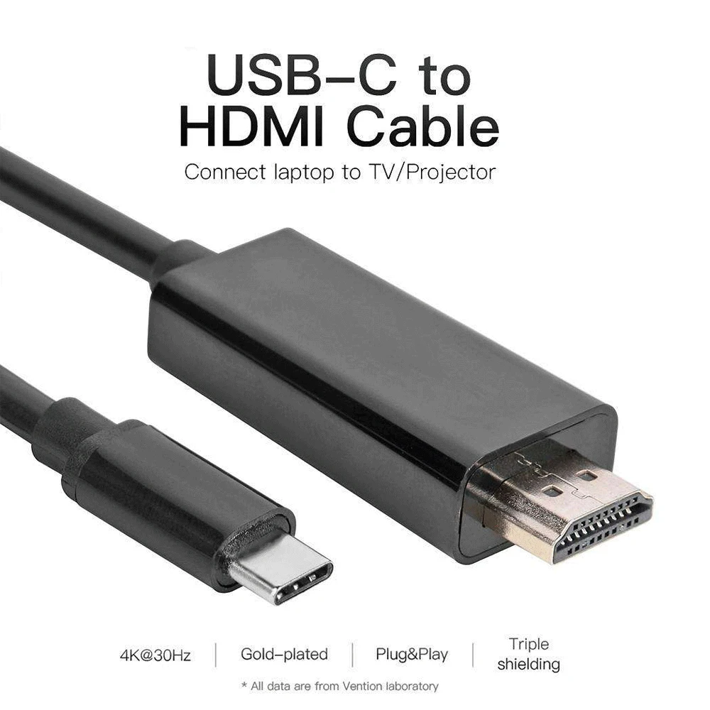 

1,8 m USB-C Typ C auf HDMI HDTV Adapterkabel für Samsung S9 S8 Note 8 Macbook