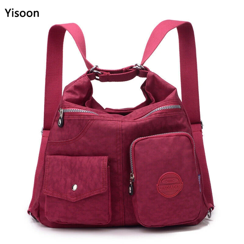 Waterproof Women Bags Multifunction Shoulder Bag Nylon Cloth Tote Reusable Shopping Ladys Travel Crossbody | Багаж и сумки