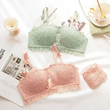 

Roseheart Women Fashion Pink Yellow Sexy Lingerie Bras Wireless Cut Out Bras Panties Luxury Bra Sets Women Underwear A B