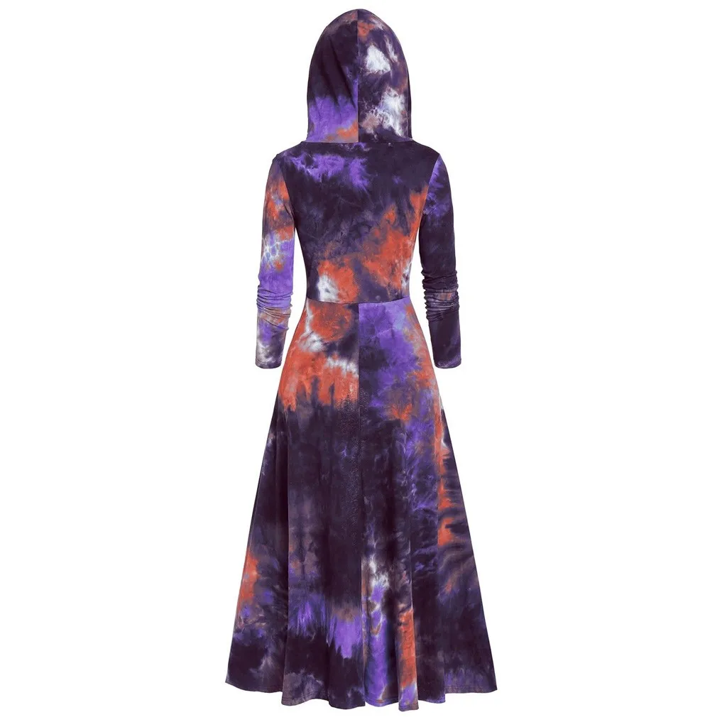 

Womens Sweatshirt Hooded Plus Size Vintage Pullover Top Fashion Cloak High Low Dress Streetwear Large Blouse moleton feminino
