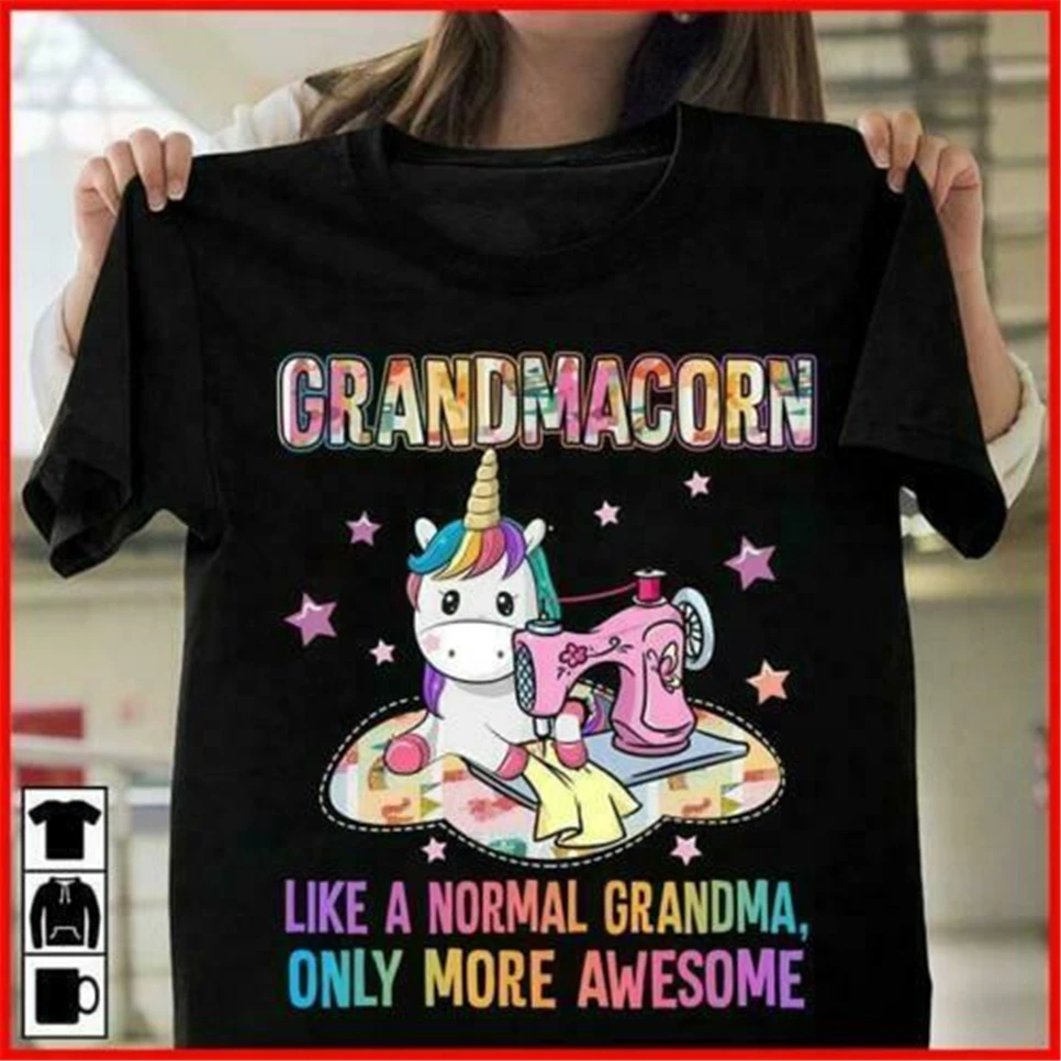 Grandmacorn как нормальная мама только более потрясающая женская футболка хлопок