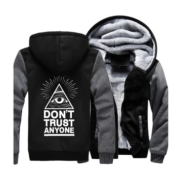 

Don't Trust Anyone Hoodies Streetwear Eyes Sweatshirt Men Winter Fleece Warm Thick Hooded Sportswear Coat Hoodie Jackets Mens