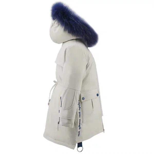Зимняя теплая плотная Детская куртка для девочек детские длинные пуховые пальто с меховым воротником и капюшоном повседневные пальто на молнии для подростков От 5 до 13 лет