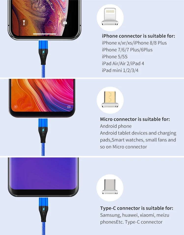 AIREACH, магнитный usb-кабель для быстрой зарядки, кабель USB type C, Магнитный зарядный кабель Micro usb для зарядки и передачи данных, кабель USB для мобильного телефона