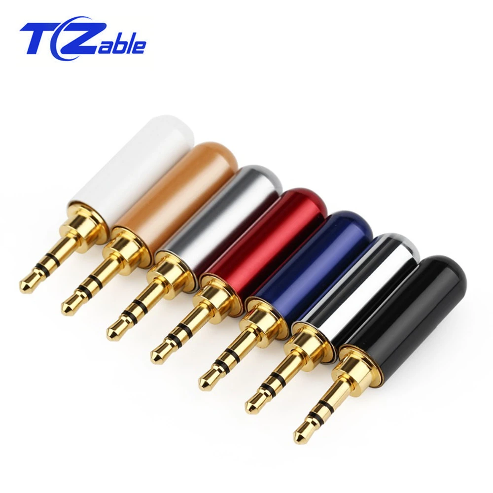 Adaptador de de 2,5mm, Conector de Audio de 3/4 Hifi, Cable reparación de auriculares, Conector de soldadura, enchufe dorado macho, 7 2 uds.|Enchufe y conectores| - AliExpress