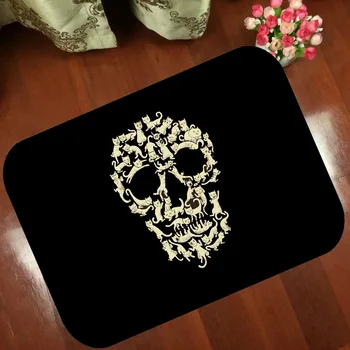 

Floor Mats Anti Slip Mat Cartoon skull cat anime Printed Pattern Carpet Rug for Bathroom Door Living Room free shipping