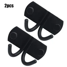 

2pcs Stainless Steel Double Hook Over Cabinet Hook Black Wall Hanger Coat Furniture Hardware For Kitchen Bathroom Drawer Closet