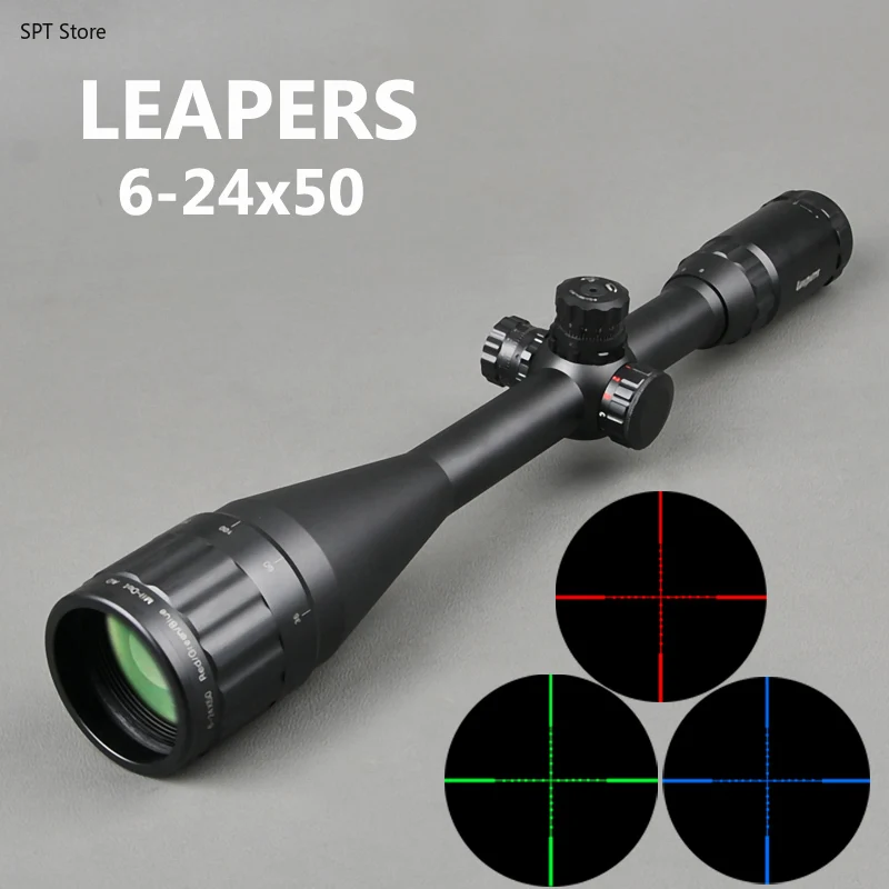 

LEAPERS 6-24X50 AOL Hunting Scope Optics Riflescope Mil Dot Locking Resetting Rifle Scope For Rifle Air Guns Reflex Sight
