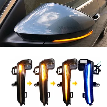 

Blue for Skoda Superb A7 2016 2017 2018 2019 Dynamic Turn Signal Blinker Sequential Side Mirror flasher Light for Skoda Superb