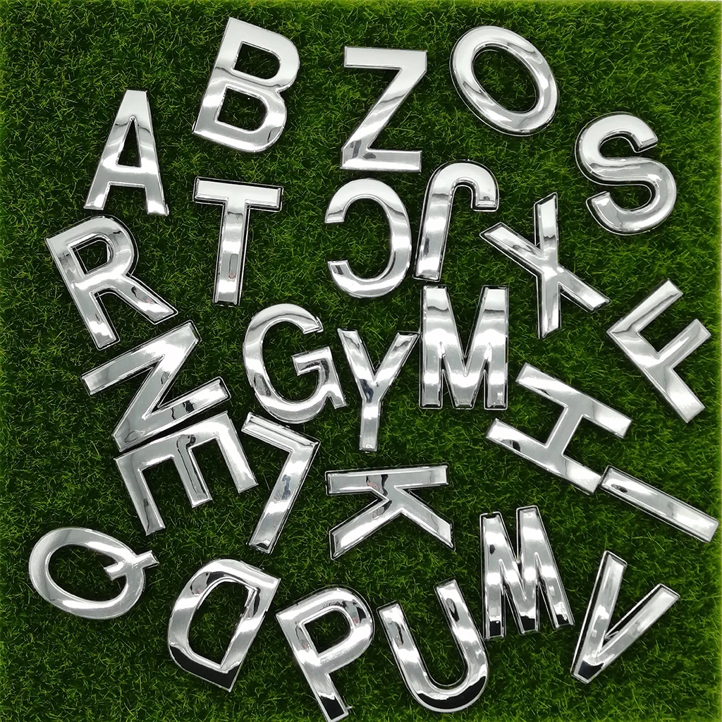Aspire Letters A-Z Pack of 2PCS House Address Sign 2.75 H Door Hotel Number English Letters with Self-Adhesive Backing-Silver-Letter A