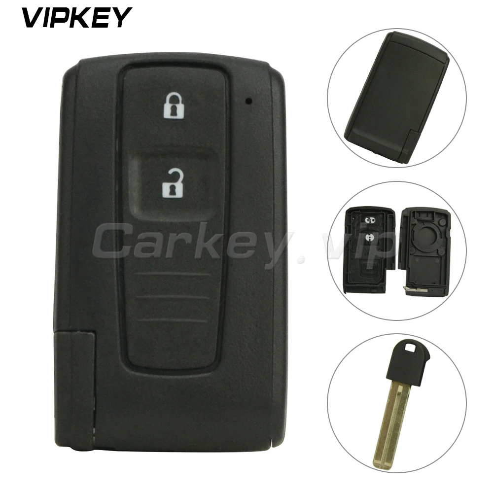 2 Buttons Remote Key Fob Case Shell Blade Black For Toyota Prius Corolla Verso