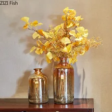 Скандинавский деревенский домашний декор мечта золотой порошок стеклянная ваза градиент цвета ваза цветочный горшок украшение дома аксессуары современные