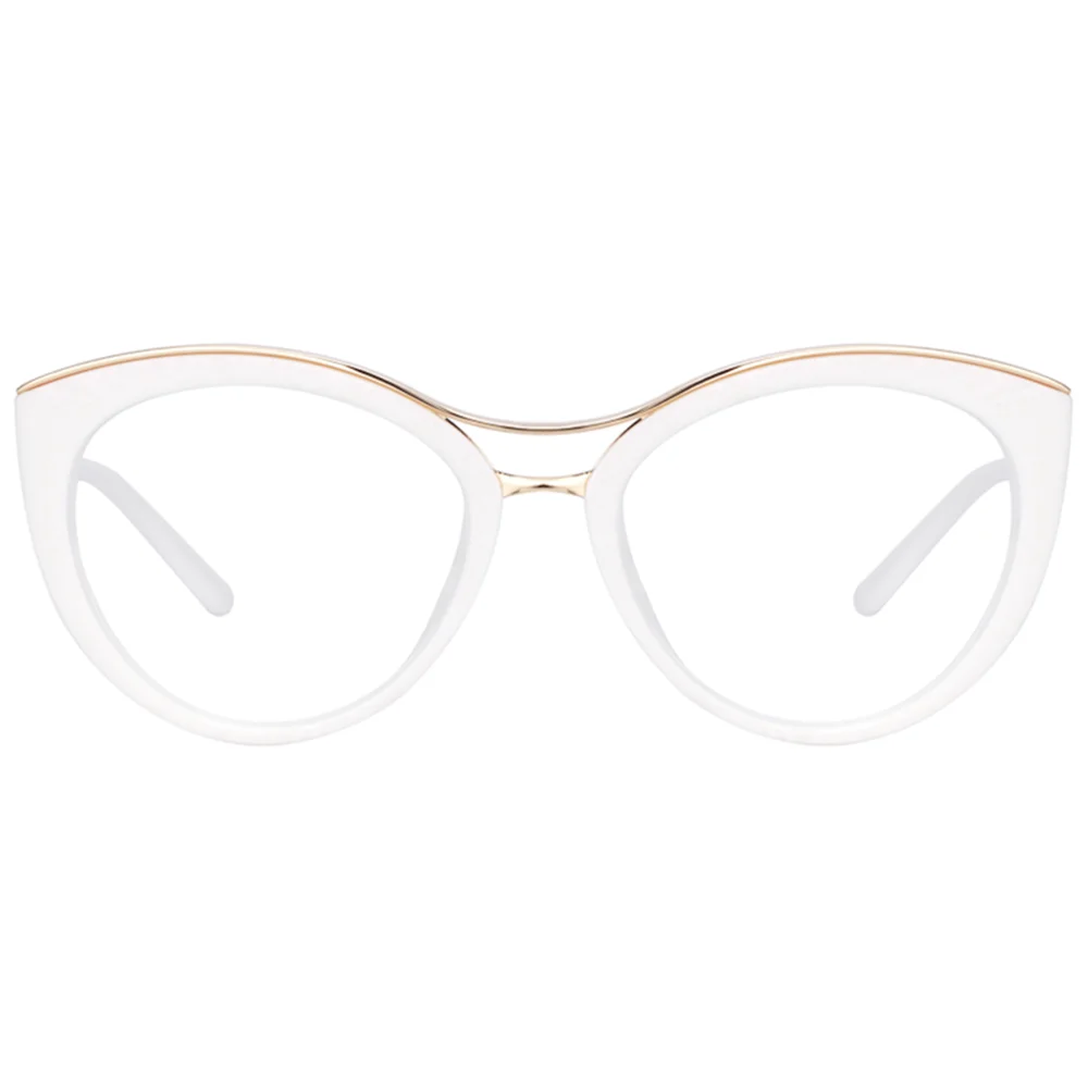 FX0772-02 White Zeelool женские шикарные очки кошачий глаз без оправы с прозрачными линзами Carol FX0772 - Цвет оправы: FX0772-02 White