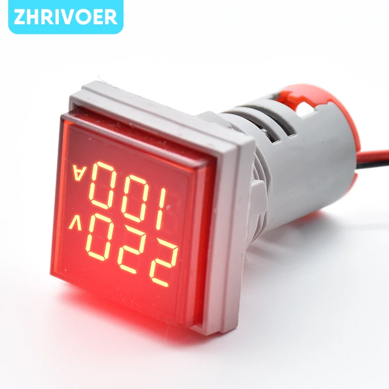 

Double Display Digital Voltage Amperometer 22MM AD16-22DSV type AC60-500V Mini Voltage Meter LED Voltmeter Indicator Light Lamp