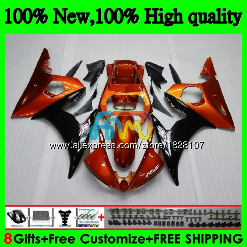 Корпус для YAMAHA YZF600 YZF оранжевого, черного цветов, R6 600CC YZFR6 03 04 05 51BS. 23 YZF 600 R 6 03-05 YZF-600 YZF-R6 2003 2004 2005 обтекатель