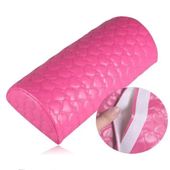 

Nail Pillow PU Leather Sponge Arm Rest Hand Cushion Portable Pillow Comfortable Manicure Nail Art Salon Wrist Cushion(Red)