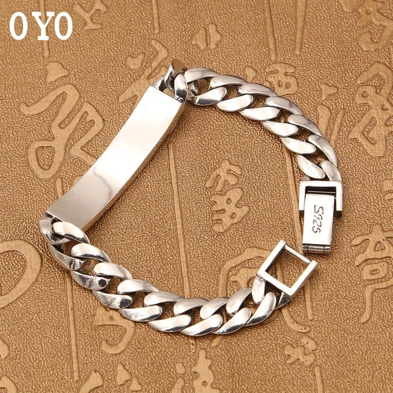 Ювелирные изделия из стерлингового серебра, новая Корейская версия индивидуального тайского серебряного браслета для мужчин и женщин 9 мм