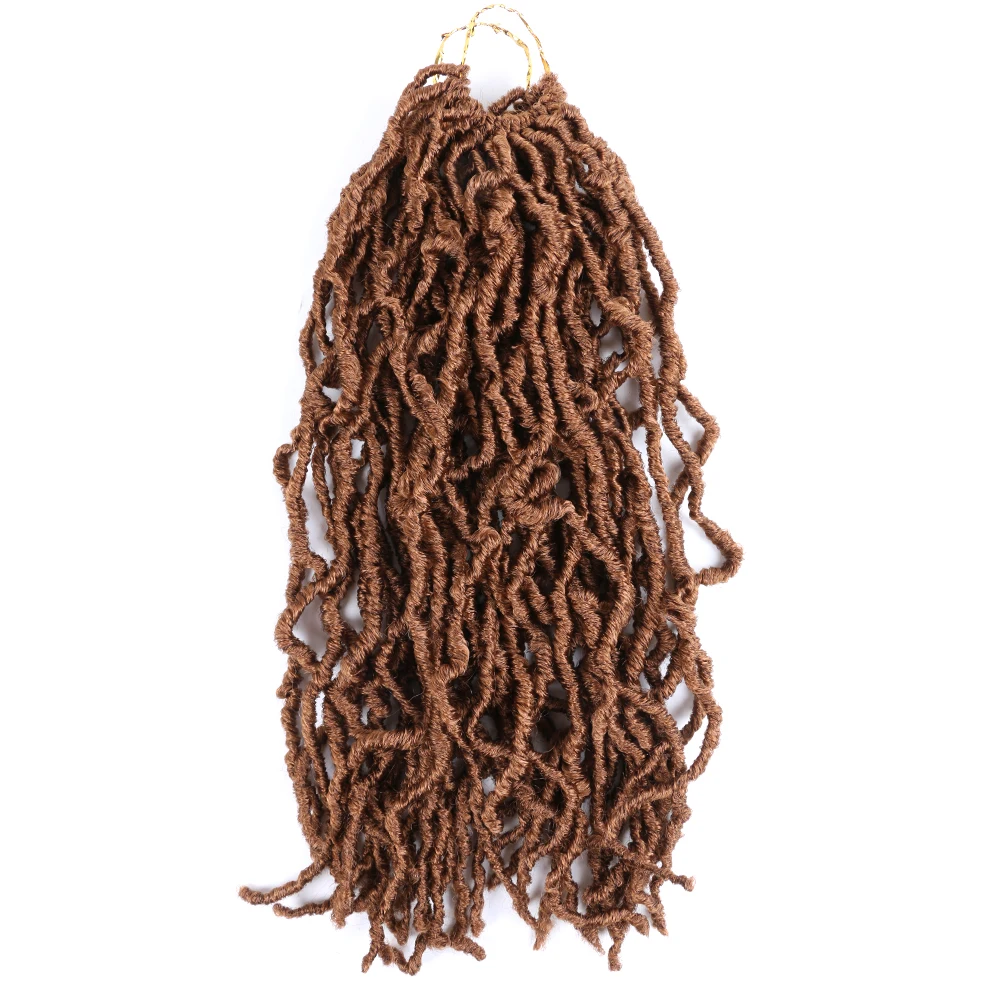 Aigemei Nu Locs богиня Faux Locs Curly Омбре косички волос 18 дюймов 21 прядь/упаковка синтетические крючком косички волос Exntension
