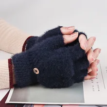 

Winter Knitted Fingerless Gloves Thermal Insulation Warm Convertible Mittens Flap Cover for Men Women Cold Weather Accessories