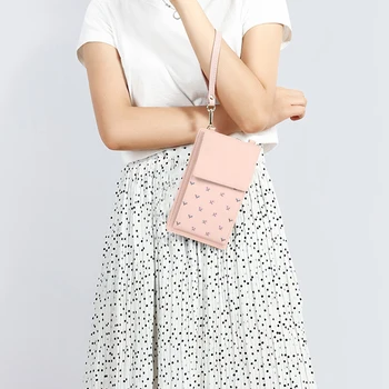 

Multi Function Small Shoulder Bag For Women With Card Cell Phone Pocket PU Leather Ladies Crossbody Purse Female Messenger Bags