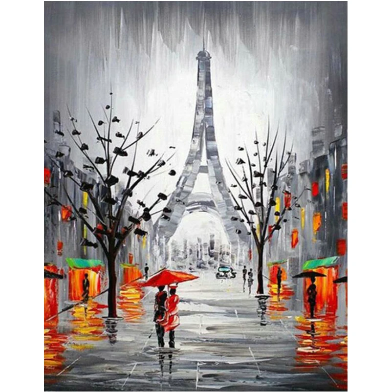 DIY Round Diamond Painting Abstract paris tower Full Square Home Decor Embroidery beaded crystals Mosaic Handmade Gift | Дом и сад