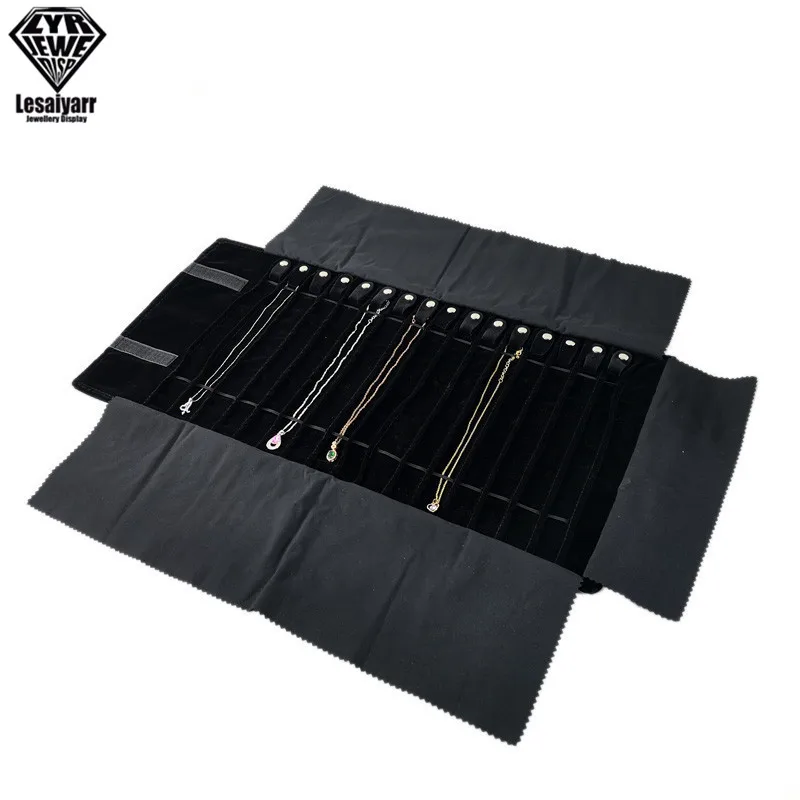Foldable Velvet Travel Jewelry Organizer and Storage Case