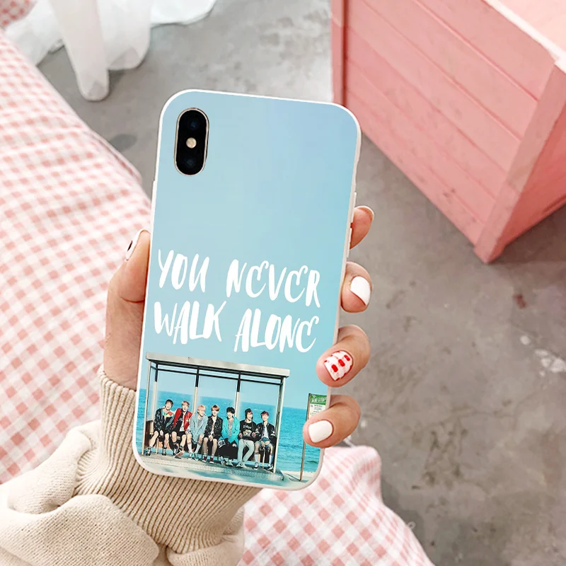 Kpop мягкий чехол для телефона силиконовый чехол ярких цветов для iPhone X XR XS MAX 6 7 8 plus 6s для корпуса Apple - Цвет: W-6010