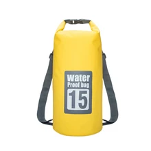 15L сумка легкая водонепроницаемая желтая сухая сумка Сухой компрессионный мешок Рулон Топ рюкзак для рыбалки лодок Каякинг Пешие прогулки