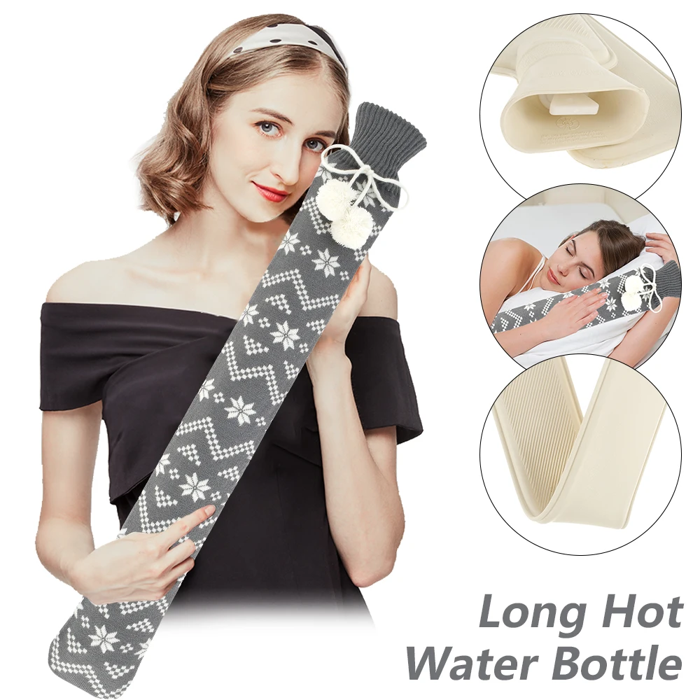

Winter Warm Heat Reusable Hand Warmer Extra Long Hot Water Bottle Bag For Waist Hand Foot Warming Therapy Hot Water Warmer Bag