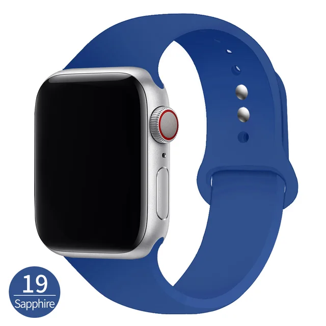 Silicone Strap For Apple Watch Band 42mm 45mm 38mm 44mm 40mm Smartwatch Rubber Sports Watchband Bracelet iWatch series 7 6se 5 4 Sea Blue