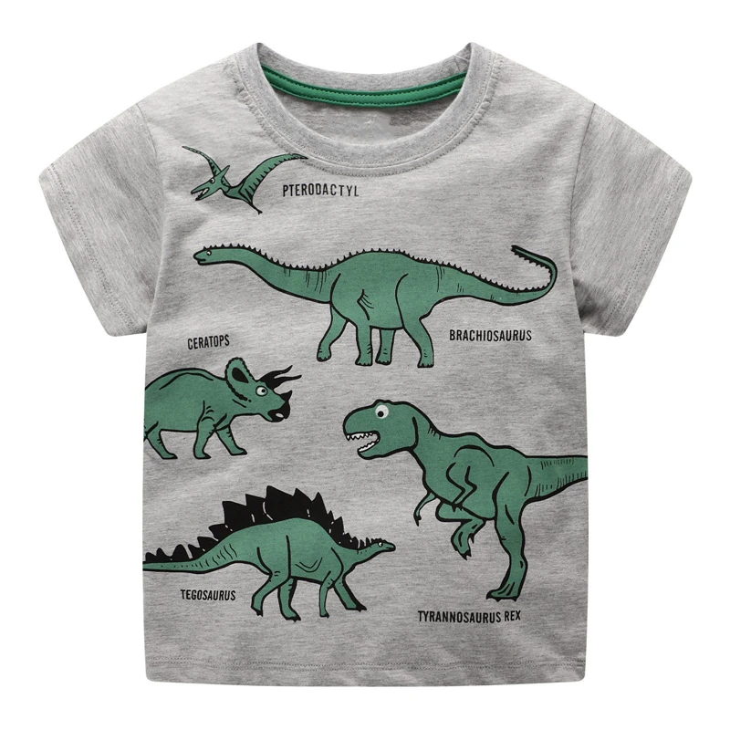 

2-7Years Cartoon Animal Dinosaur Baby Boys Tops Tees T-Shirts for Summer Children Kids Boy's Short Sleeve Clothing