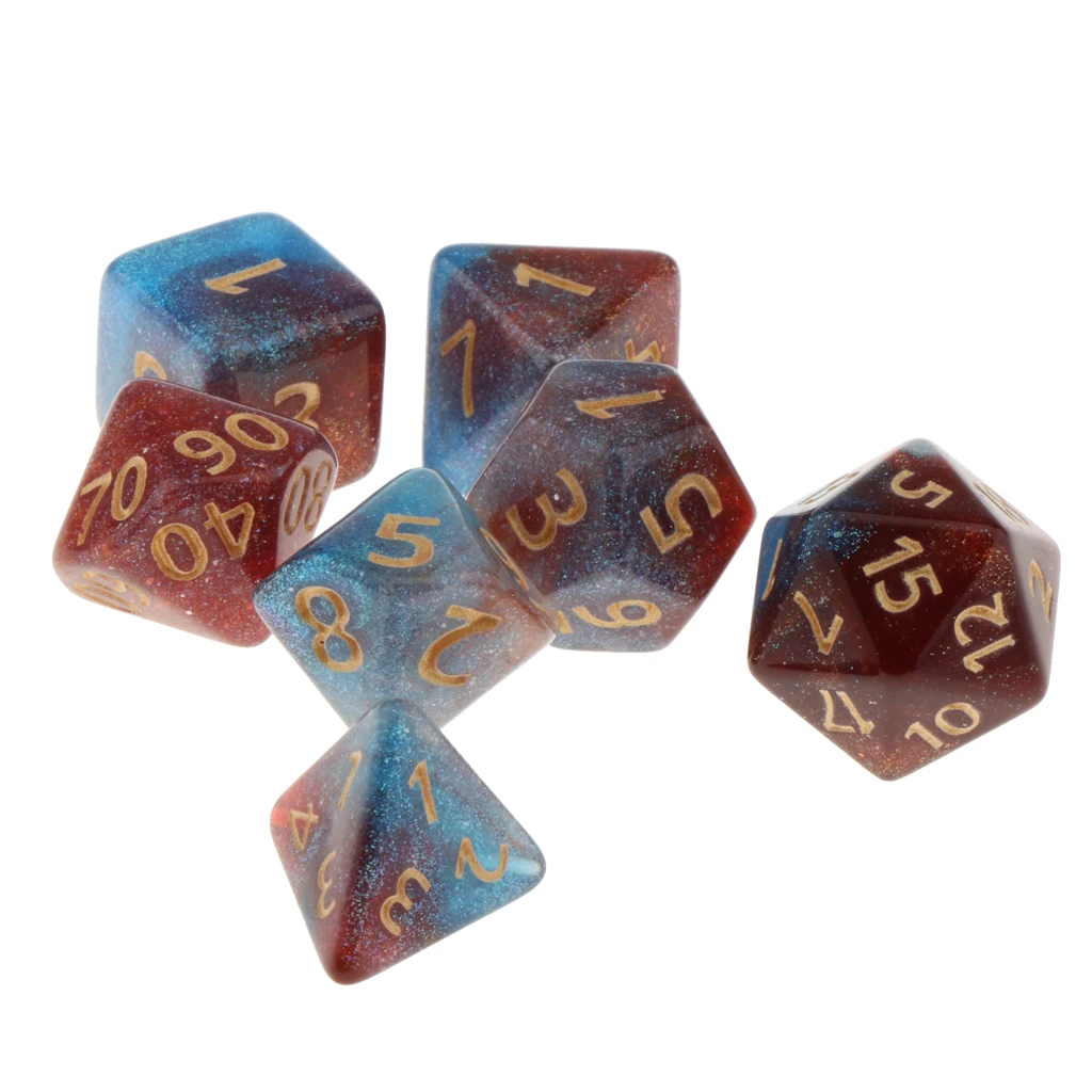 7Pc Multi-sided Dices Set D4-D20 MTG DND RPG Board Game Dice for D&D Roleplaying Party Casino Table Game Toy