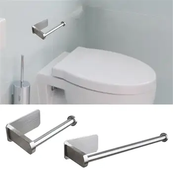 

Stainless Drawbench Toilet Paper Holder 3M Self-adhesive Support Stand Kitchen Bathroom Towel Rack