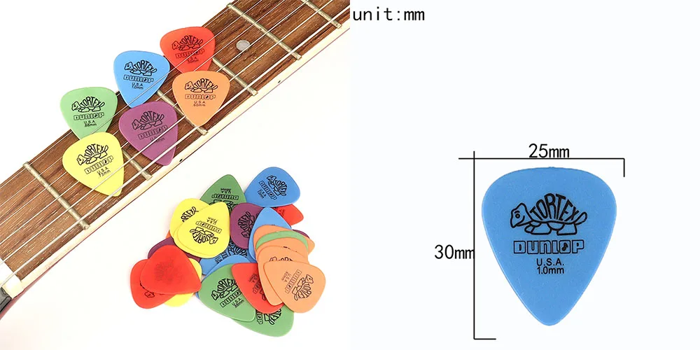 Description Picture 6 of item50Pcs Acoustic Electric Guitar Picks Dunlop Plectrum For Bass Guitar Accessories With Box 6 Thickness 0.5mm-1.14mm