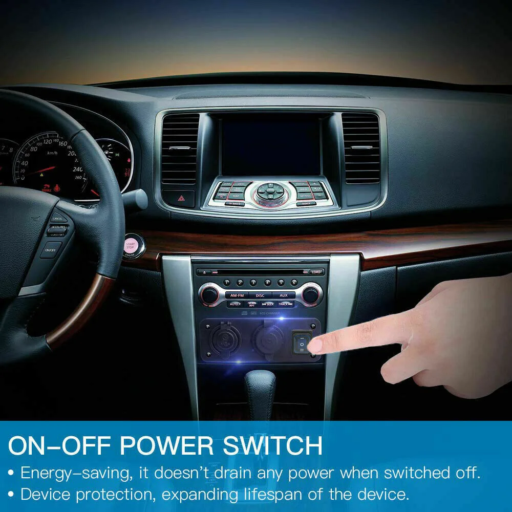 

Boat Marine Dual USB Charger+LED Voltmeter+12V Power Socket On-Off Switch Panel new and high quality