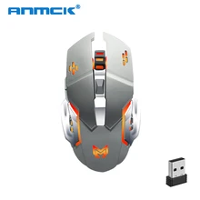 Anmck Бесшумная Беспроводная игровая перезаряжаемая мышь компьютерная геймерская Mause 2,4 Ghz эргономичная портативная RGB мышь для настольного ноутбука