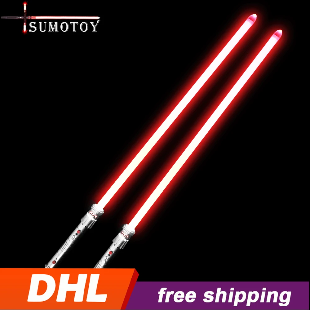 Double Lightsaber Handel 2pcs Blade With Connector Red Light Moorish Lightsaber Toys Sword Weapon Fashion Luminous Sound Effects