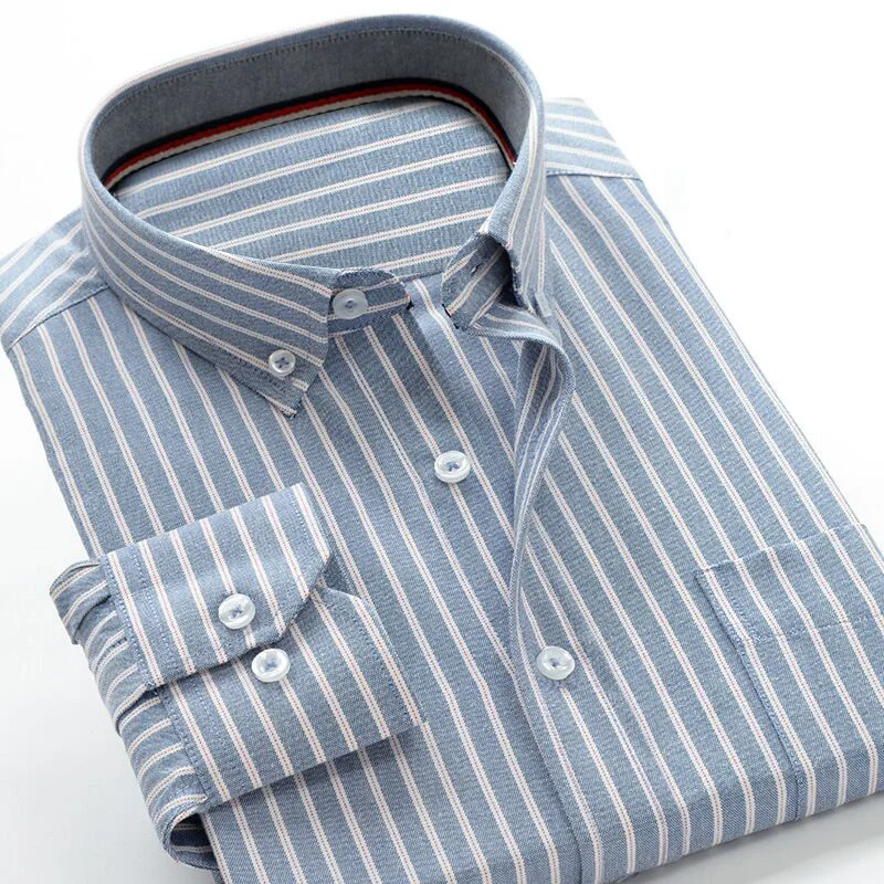 2019 Осенняя новая качественная Клетчатая Мужская деловая Повседневная рубашка с длинными рукавами большие размеры Свободная рубашка 3XL 4XL