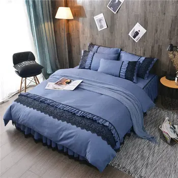 

Autumn and winter princess wind grinder skirt, four-piece lace bed, double bedspread sheets