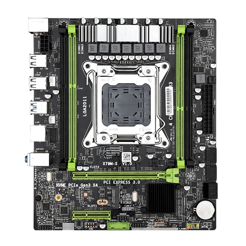

X79M-S 2.0 Motherboard LGA2011 M-ATX USB2.0 SATA2.0 M.2 NVME SSD 64GB DDR3 RAM Memory Support for Intel Xeon Core CPU