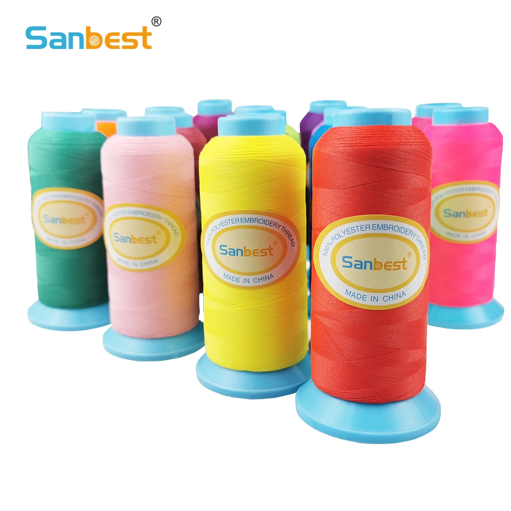 Sanbest Matt Embroidery Thread 3000M 120D/2 75D/2 High Strength for Brother Singer Janome Babylock Polyester Machine Threads