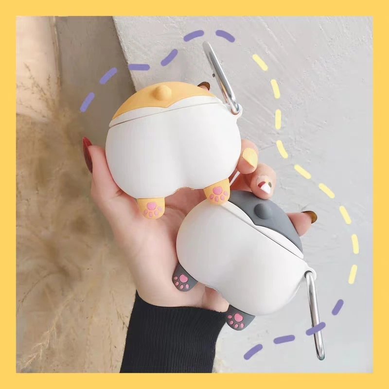 Милый мультфильм Keji Ass Мягкий силиконовый чехол для Apple Airpods беспроводной Bluetooth