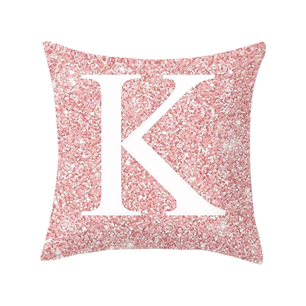 A-M, 26 букв, розовая подушка, хлопок, волокно, подушка, диван, Автомобильная подушка, украшение дома, подушка kussenhoes^ 5 - Цвет: K