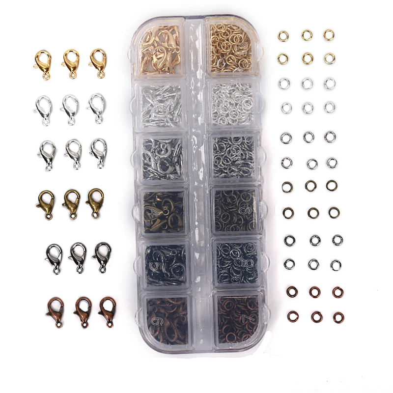 

120Pcs/960Pcs/Box Mixed Color Metal Lobster Clasp Hooks End Connectors For Jewelry Making Findings Necklace Bracelet DIY