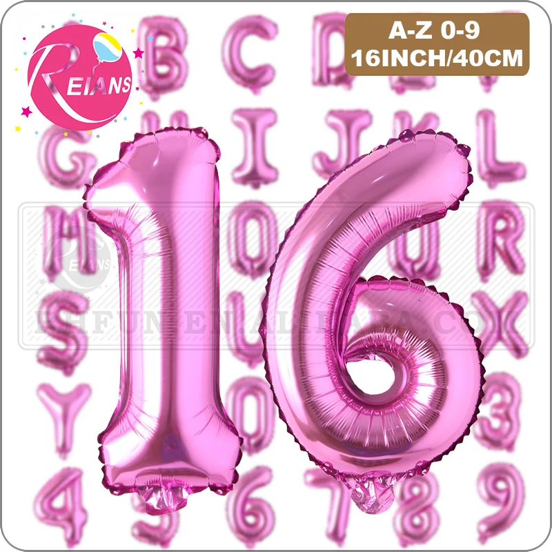 

16 Inch Small Letter Rose Red A- Z number 0-9 Aluminum Film Balloon 16-Inch American Letter Aluminum Foil Balloon Birthday Party