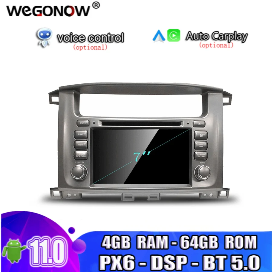 Автомобильный DVD-плеер PX6 DSP 2 DIN Android 11 0 4 Гб ОЗУ 64 ПЗУ 8 ядер Wi-Fi Bluetooth 5 RDS радио GPS