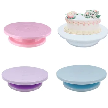

Turntable Rotating Plastic Birthday Cake Anti-skid Cake Decor Turntable Cake Rotary Table Round Cake Stand Kitchen Baking Tools