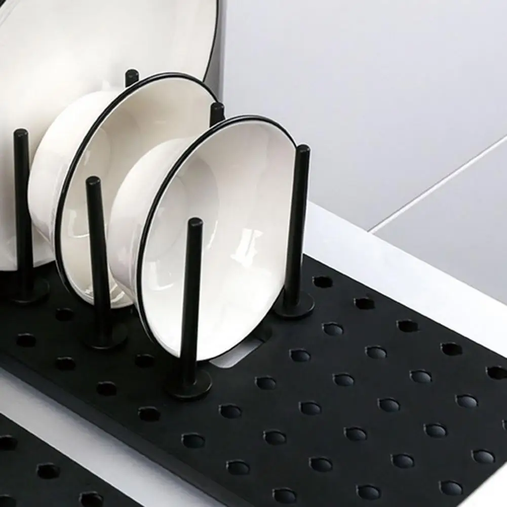 

Retractable and adjustable Dish Plate Drying Rack, Drawer-type Partition Storage Rack for Dishes Cups and Utensils