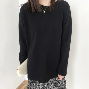 

Spring and autumn round neck pullover cotton casual sweater women 2020